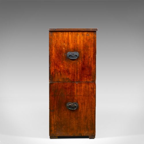 fig 2. Antique Campaign Chest of Drawers, English, Late Georgian, Walnut, Circa 1780