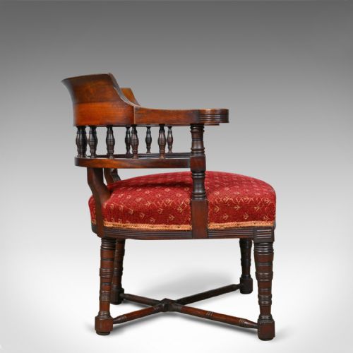 fig 3. Pair of Antique Salon Chairs, English, Late Victorian, His and Hers, Circa 1900