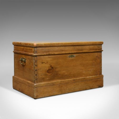 Antique Pine Carriage Chest, English, Victorian, Blanket Box, Trunk, Circa 1890