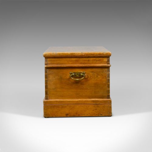 fig 2. Antique Pine Carriage Chest, English, Victorian, Blanket Box, Trunk, Circa 1890