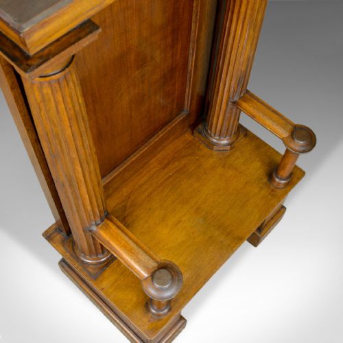 fig 3. Large Antique Oak Throne Chair, Edwardian, Bench, Seat, Classical, Doric, c.1910