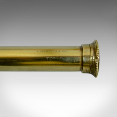fig 2. Antique Telescope, Three Draw Refractor, J Casartelli and Son, Circa 1900