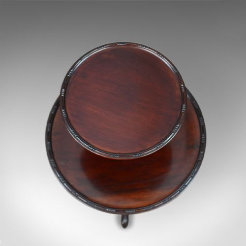 fig 1. Antique Dumb Waiter, English, Victorian, Mahogany, Two Tier Table, C19th c.1890