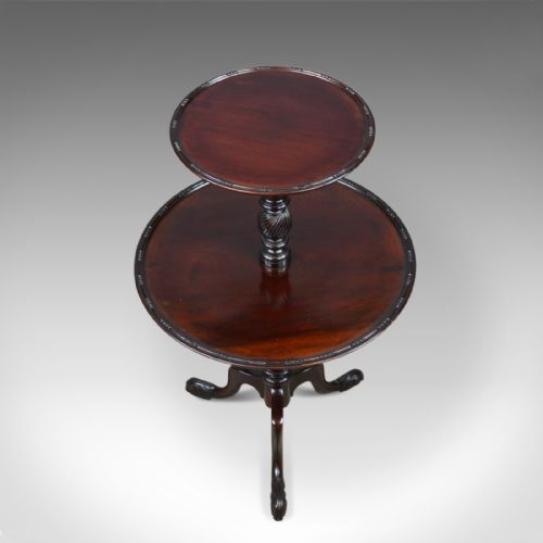 fig 2. Antique Dumb Waiter, English, Victorian, Mahogany, Two Tier Table, C19th c.1890