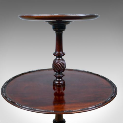 fig 4. Antique Dumb Waiter, English, Victorian, Mahogany, Two Tier Table, C19th c.1890