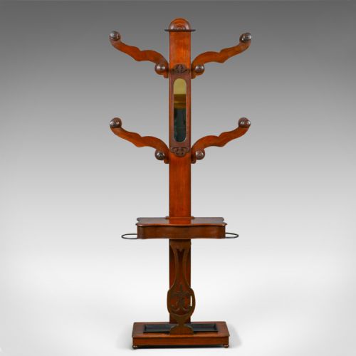 Antique Hall Stand, Edwardian, Mahogany, Tree, Hat, Coat, Umbrella, Circa 1910