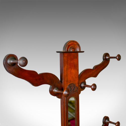 fig 4. Antique Hall Stand, Edwardian, Mahogany, Tree, Hat, Coat, Umbrella, Circa 1910
