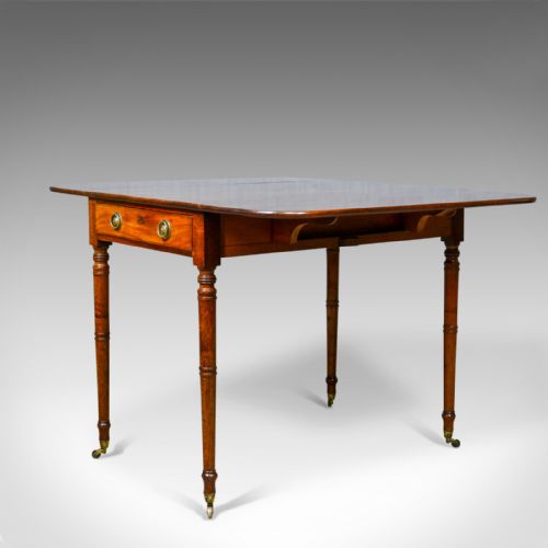 fig 1. Antique Pembroke Table, Mahogany, English, Regency, Drop Flap Dining Circa 1820