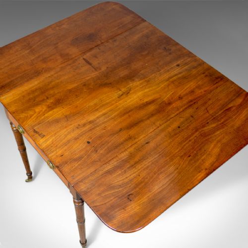 fig 2. Antique Pembroke Table, Mahogany, English, Regency, Drop Flap Dining Circa 1820