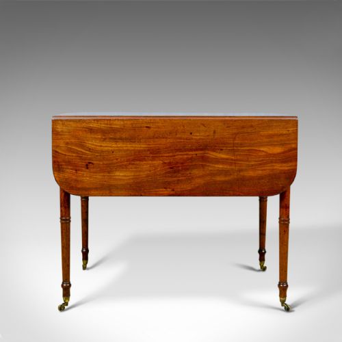 fig 3. Antique Pembroke Table, Mahogany, English, Regency, Drop Flap Dining Circa 1820