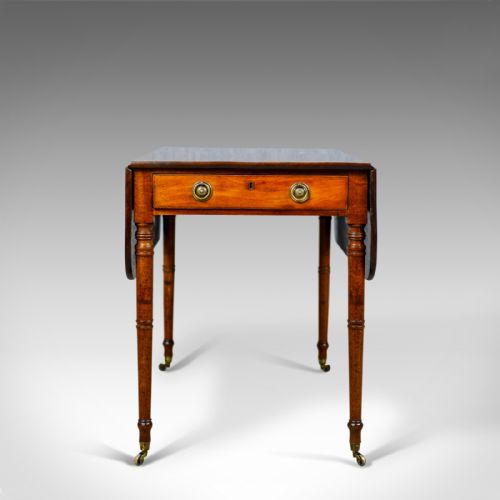 fig 4. Antique Pembroke Table, Mahogany, English, Regency, Drop Flap Dining Circa 1820