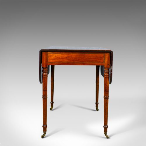 fig 5. Antique Pembroke Table, Mahogany, English, Regency, Drop Flap Dining Circa 1820