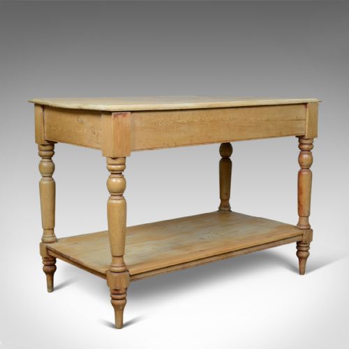 Antique Pine Console Table, English, Victorian, Kitchen, Work, Circa 1880