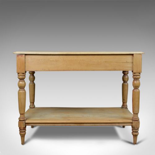 fig 1. Antique Pine Console Table, English, Victorian, Kitchen, Work, Circa 1880