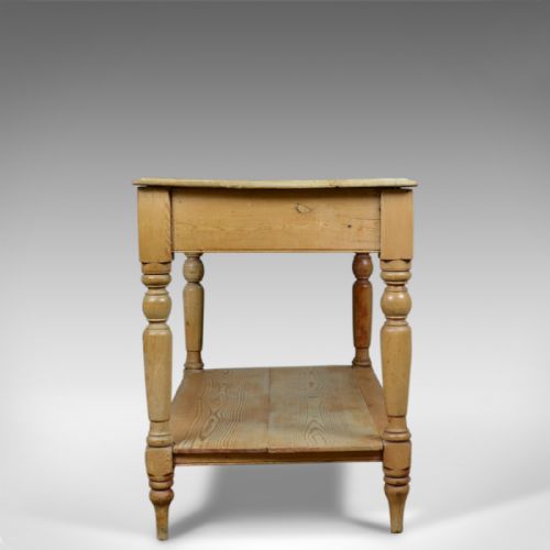fig 2. Antique Pine Console Table, English, Victorian, Kitchen, Work, Circa 1880