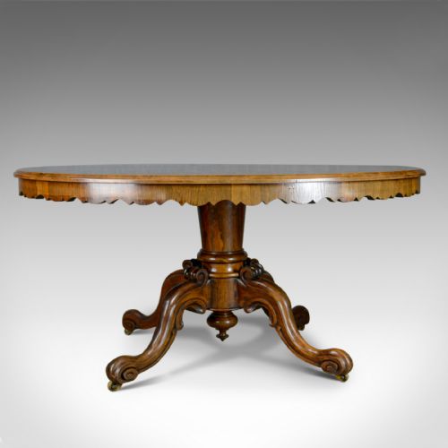 Regency, Antique Loo Table, Rosewood, Ovular, Tilt-top, Breakfast, Dining C1830