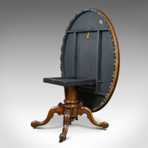 fig 2. Regency, Antique Loo Table, Rosewood, Ovular, Tilt-Top, Breakfast, Dining c1830