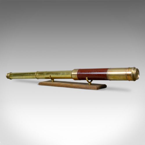 Antique, Telescope, Two Draw, Mahogany, Brass, J.p. Cutts, London Circa 1836-9