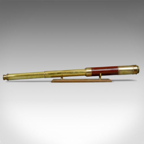 fig 1. Antique, Telescope, Two Draw, Mahogany, Brass, J.P. Cutts, London Circa 1836-9
