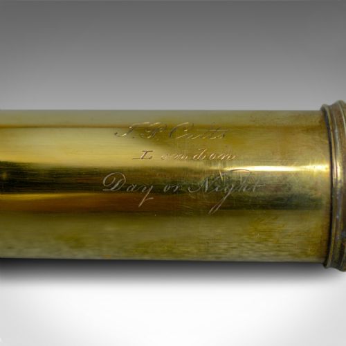 fig 4. Antique, Telescope, Two Draw, Mahogany, Brass, J.P. Cutts, London Circa 1836-9