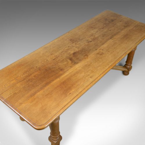 fig 3. French Antique Dining Table, Oak, Seating up to Eight, Early C20th, Circa 1920