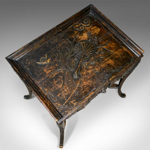 fig 3. Antique Chinese Export Side Table, Carved, Oriental, Victorian, Circa 1900