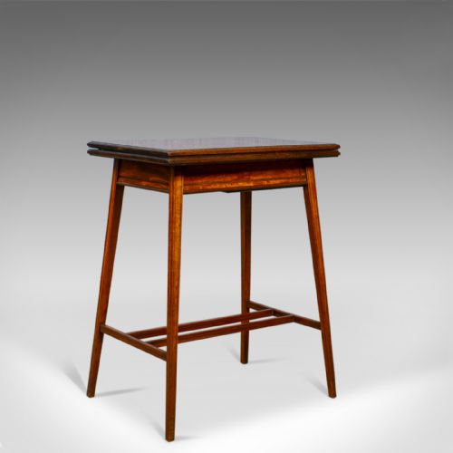 Antique Card Table, English, Edwardian, Fold-over, Games, Early C20th, C.1910