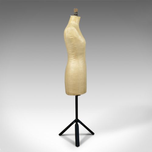 fig 2. French Antique Dress Makers Dummy, Adjustable Height, Three-Quarter, c.1900