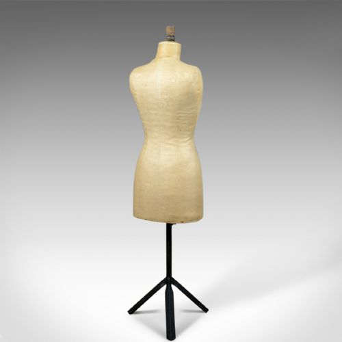 fig 3. French Antique Dress Makers Dummy, Adjustable Height, Three-Quarter, c.1900