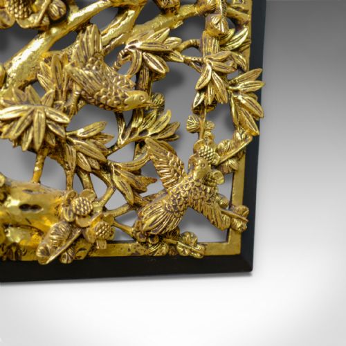 fig 1. Antique Carved Wall Panel, Chinese, Giltwood, Decorative, Circa 1900