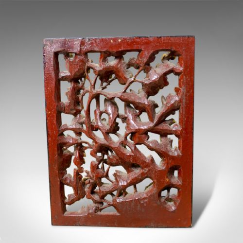 fig 3. Antique Carved Wall Panel, Chinese, Giltwood, Decorative, Circa 1900