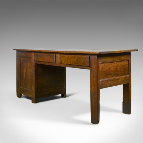 fig 2. Antique French Mayoral Clerk's Desk, Oak, Elm, Mid 19th Century, Circa 1850