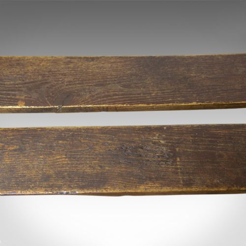 fig 3. Pair of Antique Benches, Victorian, English, Forms, Oak, Kitchen Dining, c.1900