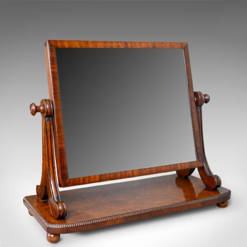 Antique Platform Mirror, English, Regency, Toilet, Circa 1820
