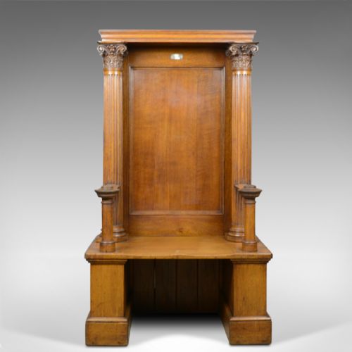 fig 1. Large Antique Oak Throne Chair, Edwardian, Seat, Classical, Corinthian, c.1910