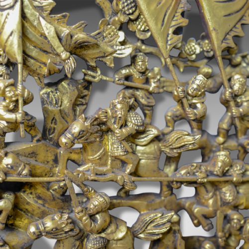 fig 3. Antique Carved Wall Panel, Circular, Chinese, Giltwood, Decorative, Circa 1900