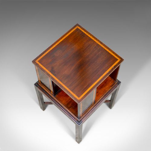 fig 2. Antique Four Sided Bookcase Stand, Edwardian, Walnut, Book Table, Circa 1910