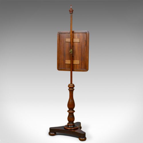 fig 3. Antique Pole Screen, English, Regency, Walnut, Fire, Needlepoint, Tapestry c1820