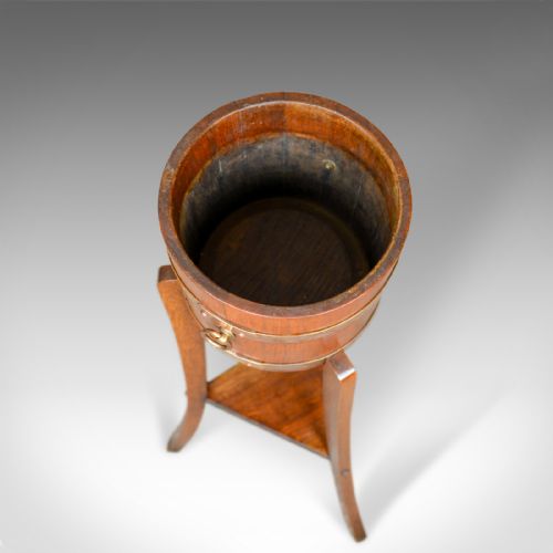 fig 2. Antique Jardiniere, Arts and Crafts, Coopered Barrel on Stand, Lister, c.1900