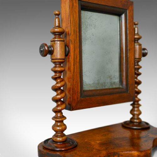 fig 2. Small Antique Platform Mirror, English, Rosewood c.1850