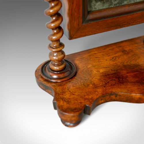 fig 3. Small Antique Platform Mirror, English, Rosewood c.1850