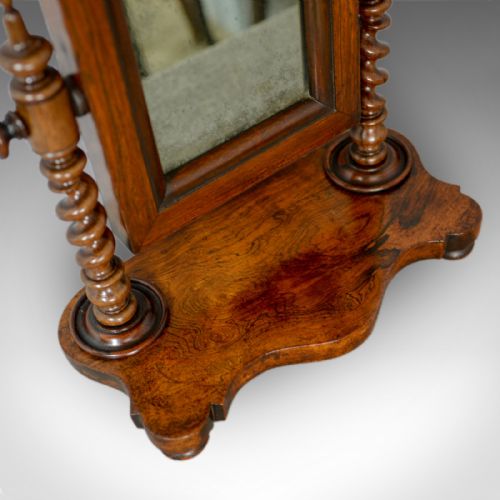 fig 4. Small Antique Platform Mirror, English, Rosewood c.1850