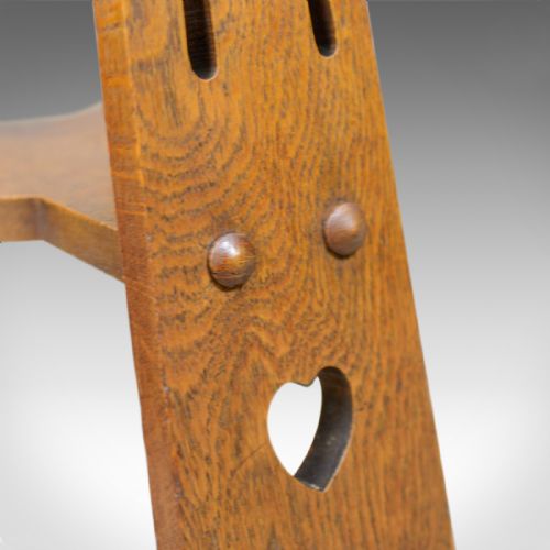 fig 3. Arts and Crafts Side Table, English, Antique, Liberty-Esque, Oak, Tripod c.1900