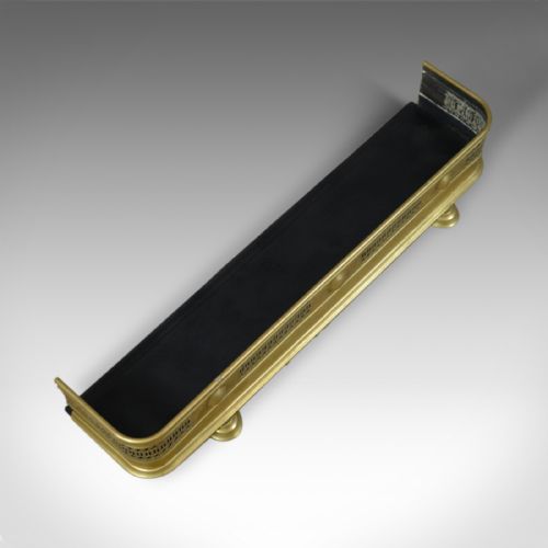 fig 3. Antique Brass Fire Kerb, Victorian Fireside Fender, Circa 1890