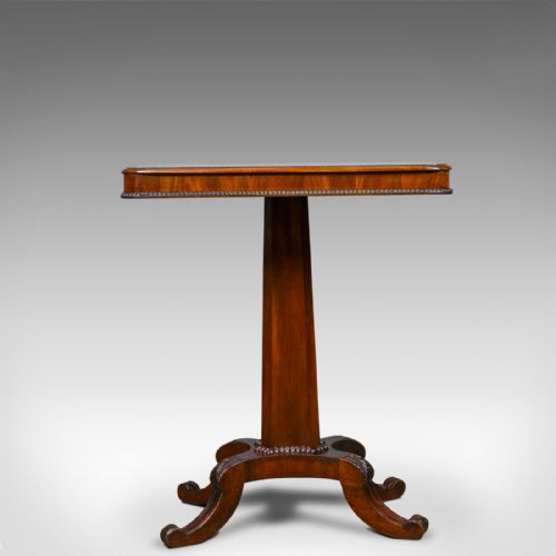 fig 1. Antique Wine Table, English, William IV, Flame Mahogany, Side, Circa 1835