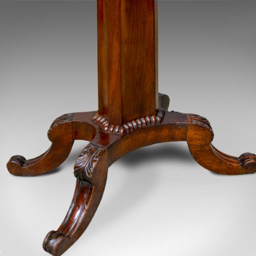 fig 3. Antique Wine Table, English, William IV, Flame Mahogany, Side, Circa 1835