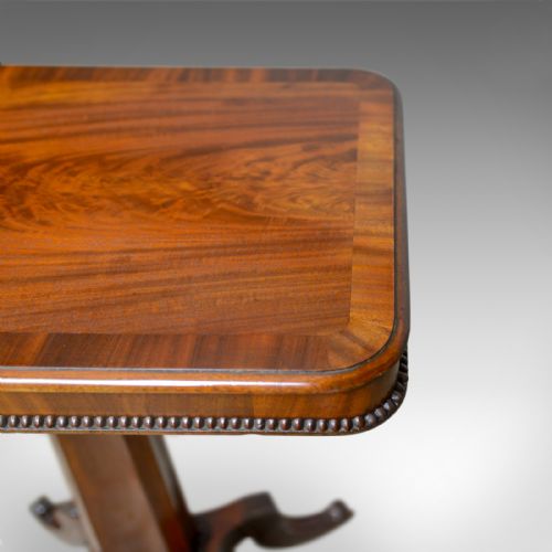 fig 4. Antique Wine Table, English, William IV, Flame Mahogany, Side, Circa 1835
