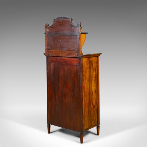 fig 3. Antique Music Cabinet, Rosewood, English, Victorian, Mirror Back, Circa 1880