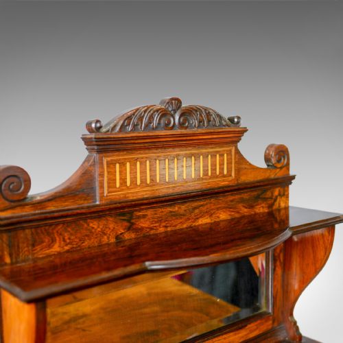fig 4. Antique Music Cabinet, Rosewood, English, Victorian, Mirror Back, Circa 1880