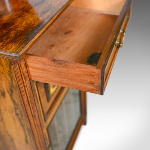 fig 5. Antique Music Cabinet, Rosewood, English, Victorian, Mirror Back, Circa 1880